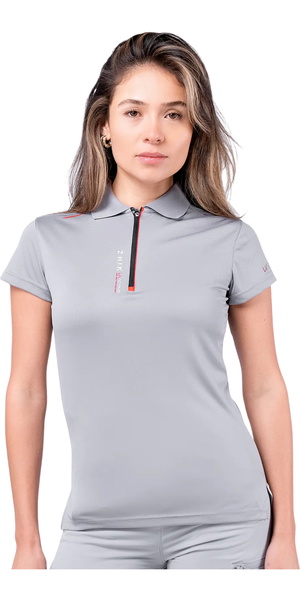 Zhik Womens UVactive UPF50+ Short Sleeve Zip Sports Polo ATP-0085-W-GRY - Grey